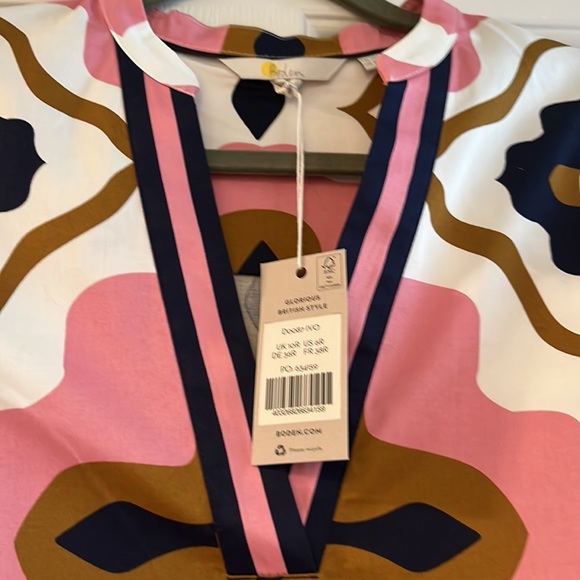 Boden, notched collar summer cotton dress, size 6R(Small US) - Picture 5 of 7